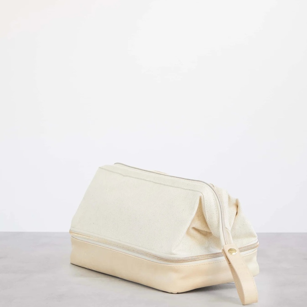BEIS Cream and Tan Cosmetic Bag